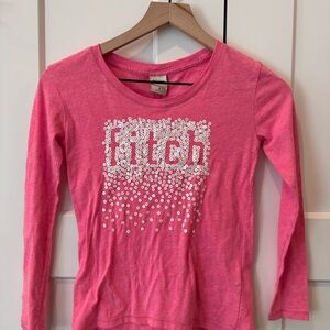 Abercrombie & Fitch Vibrant Pink Long Sleeve Tee